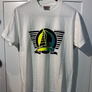 Vintage 90s Oneita Power/50 Graphic T-shirt with a Florida Windsurfing Sz M